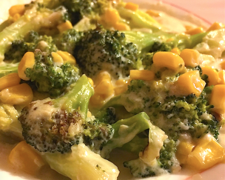 броколи със сметана и царевица